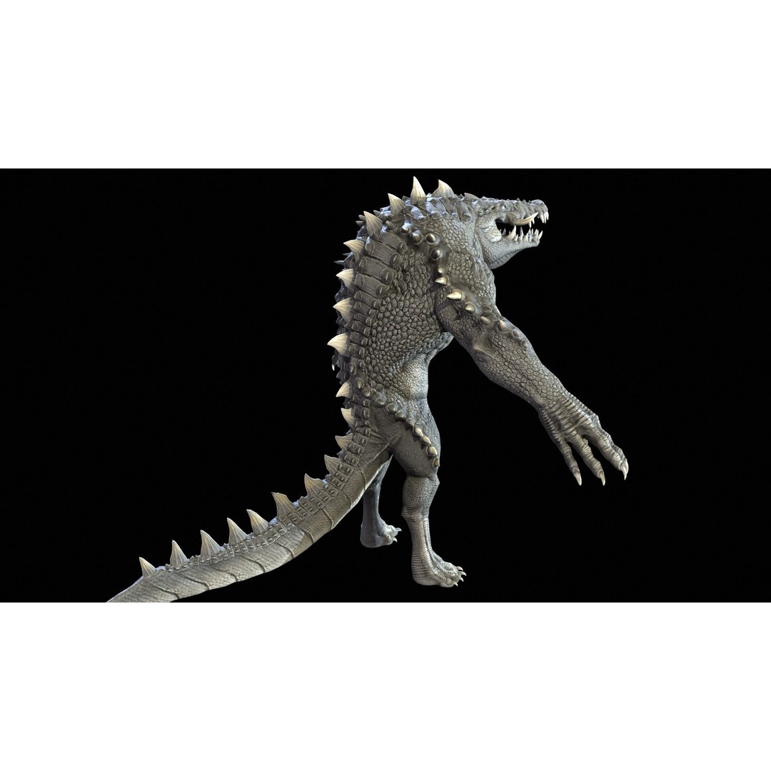 Mutant Crocodile 3D Model – Low Poly Rigged Character for Games - View 31