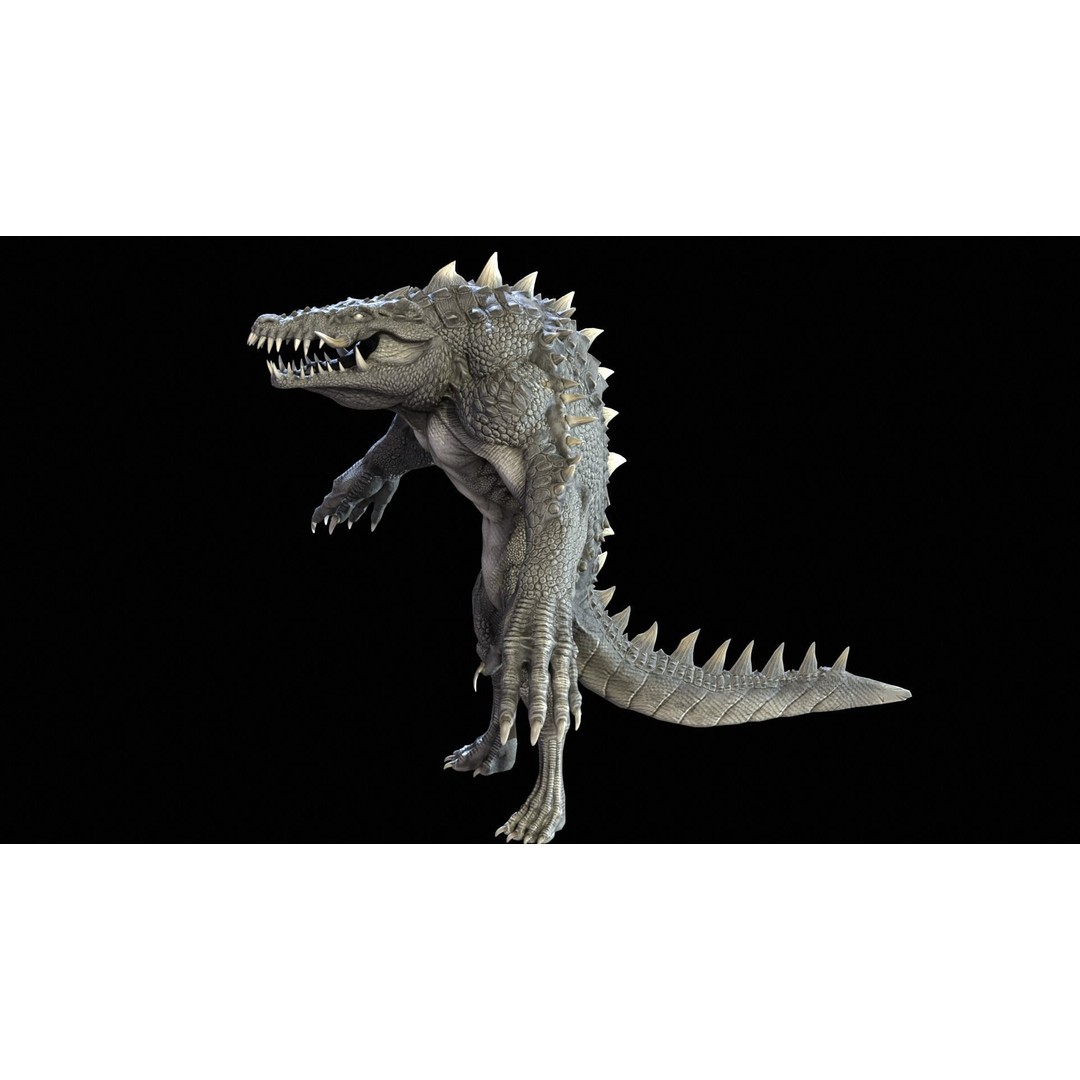 Mutant Crocodile 3D Model – Low Poly Rigged Character for Games - View 33