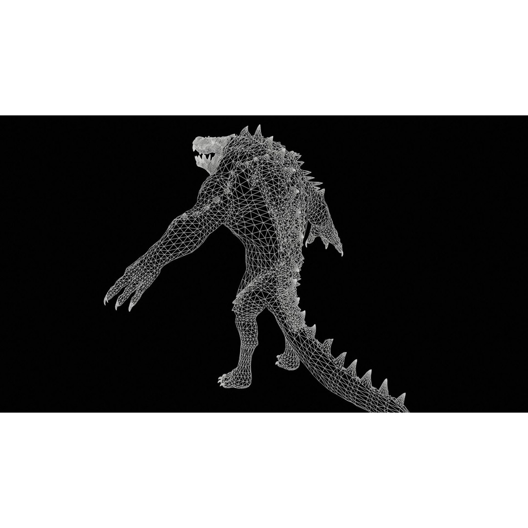 Mutant Crocodile 3D Model – Low Poly Rigged Character for Games - View 41
