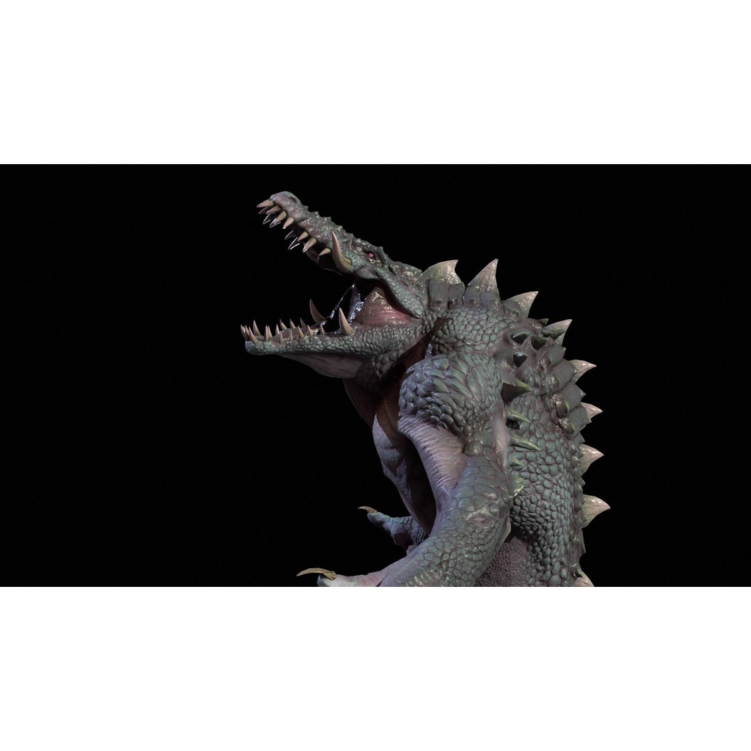 Mutant Crocodile 3D Model – Low Poly Rigged Character for Games - View 44