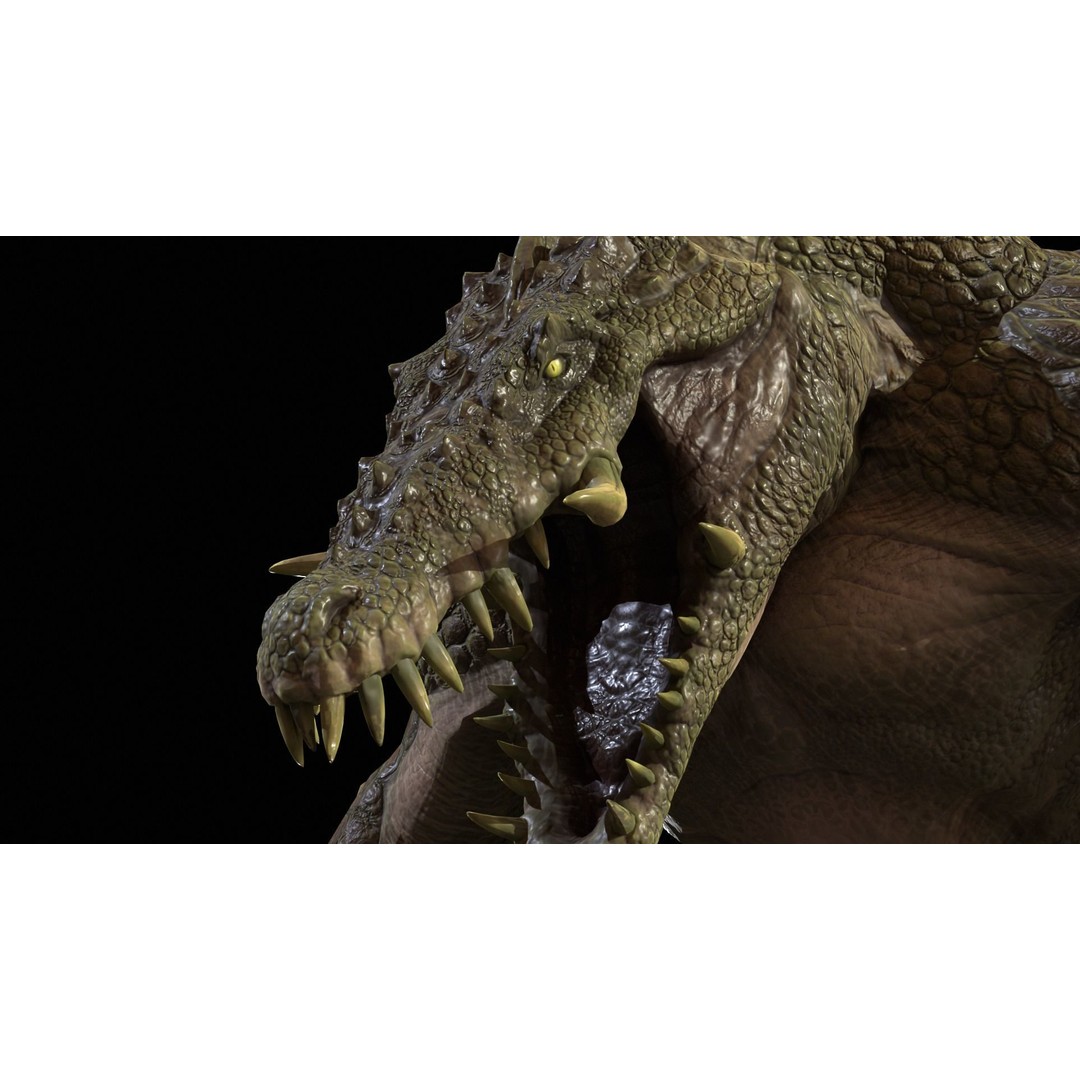 Mutant Crocodile 3D Model – Low Poly Rigged Character for Games - View 47