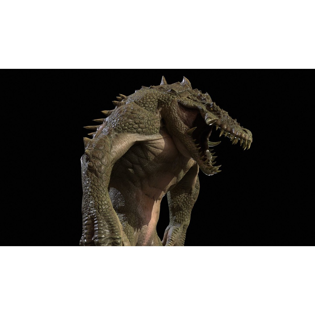 Mutant Crocodile 3D Model – Low Poly Rigged Character for Games - View 48