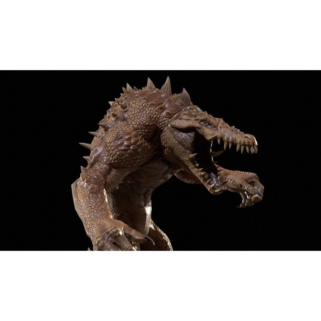 Mutant Crocodile 3D Model – Low Poly Rigged Character for Games - View 49
