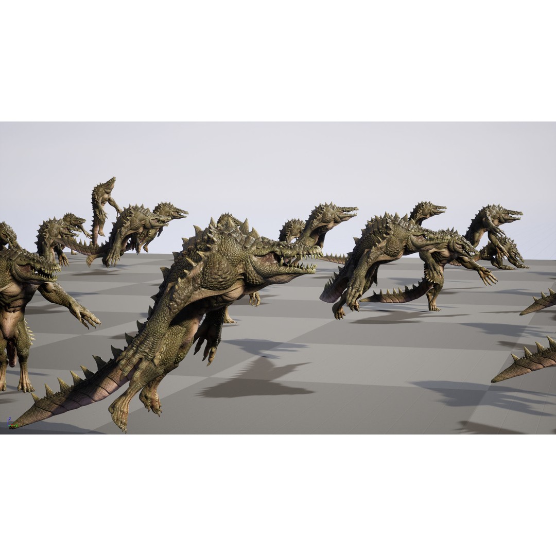 Mutant Crocodile 3D Model – Low Poly Rigged Character for Games - View 51