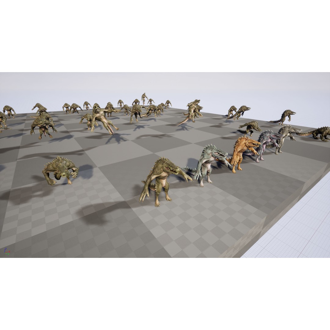Mutant Crocodile 3D Model – Low Poly Rigged Character for Games - View 53