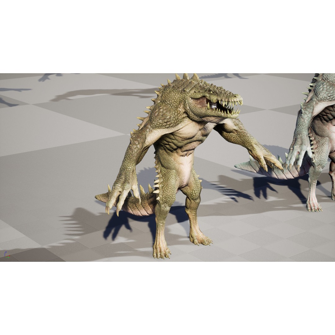 Mutant Crocodile 3D Model – Low Poly Rigged Character for Games - View 54