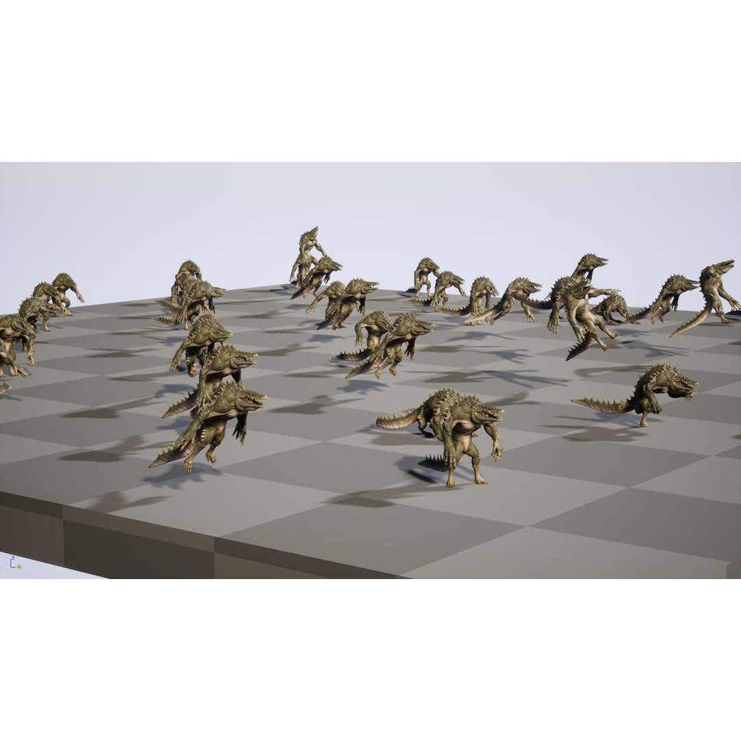 Mutant Crocodile 3D Model – Low Poly Rigged Character for Games - View 56