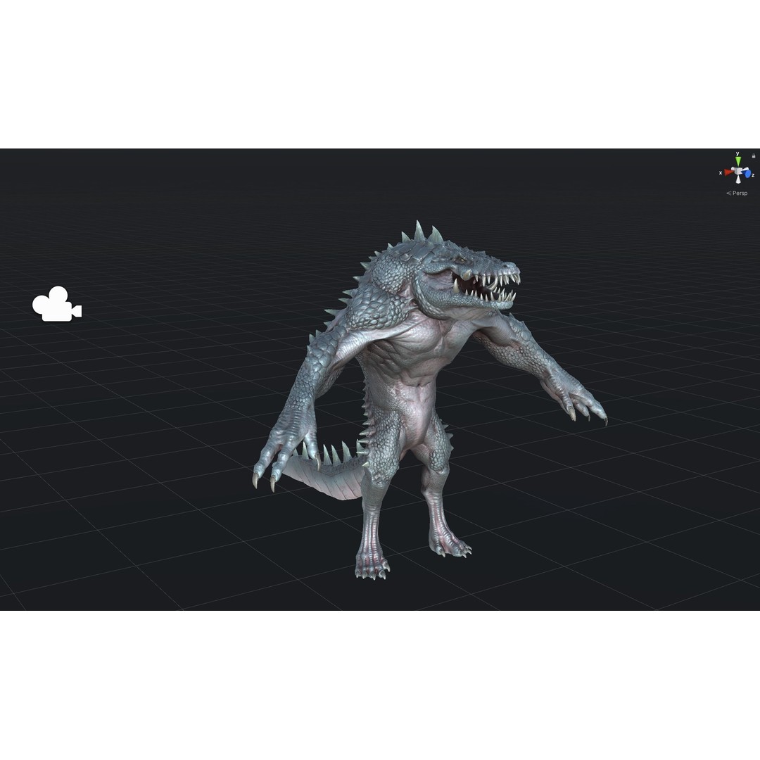Mutant Crocodile 3D Model – Low Poly Rigged Character for Games - View 58