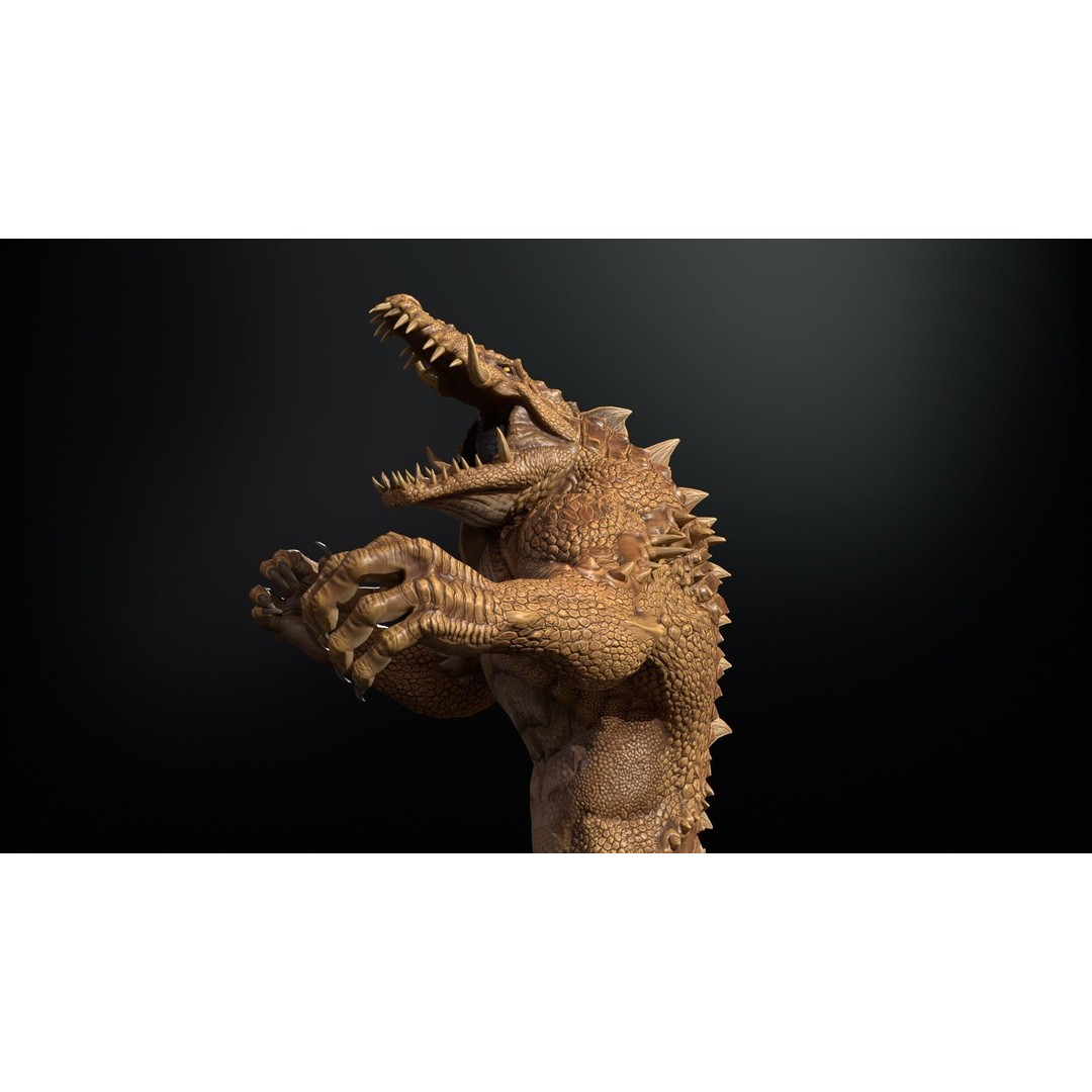 Mutant Crocodile 3D Model – Low Poly Rigged Character for Games - View 6