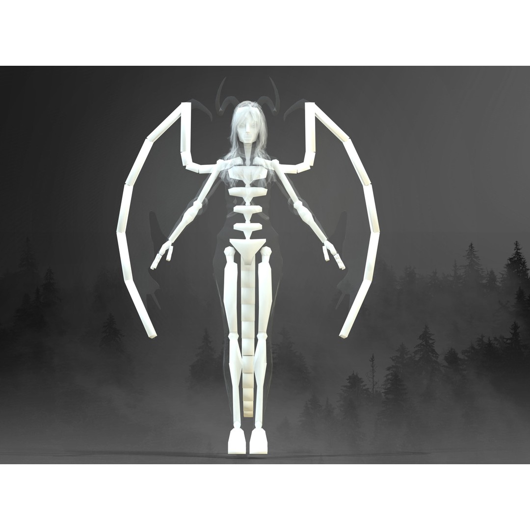 Succubus 3D Model – Low Poly Fantasy Character, Rigged, FBX - View 14