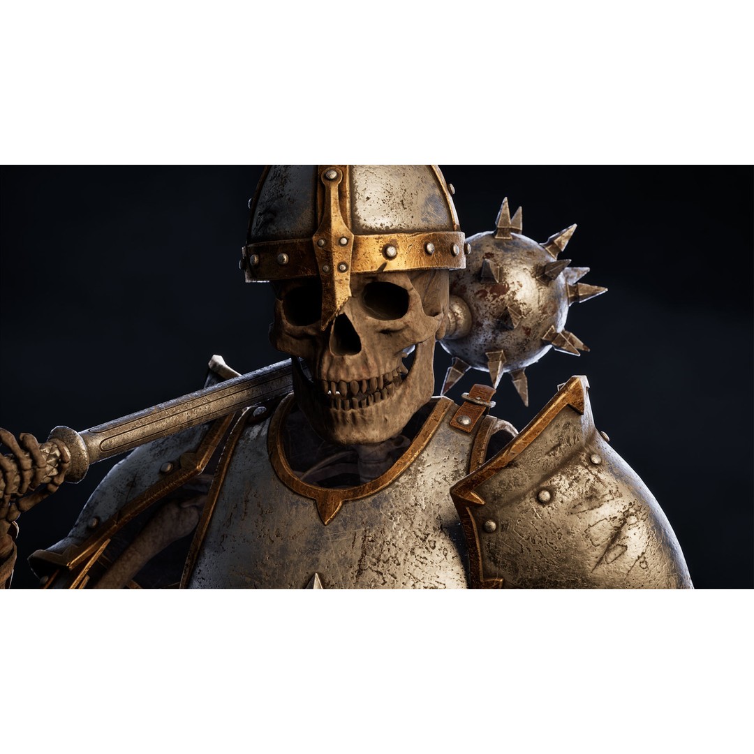 Skeleton Knight 3D Model – Low Poly Game Ready Character, FBX - View 7