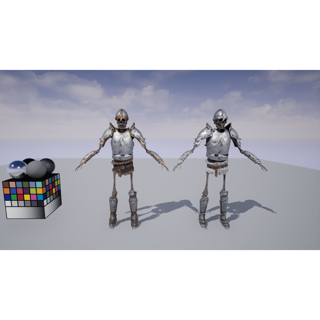 Skeleton Knight 3D Model – Low Poly Game Ready Character, FBX - View 9