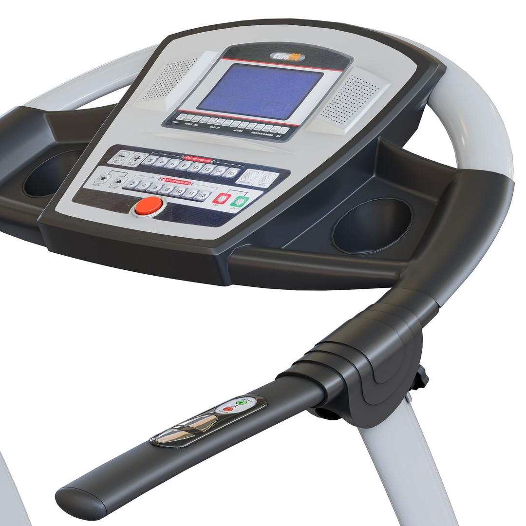 EUROFIT Pacifica Treadmill 3D Model – High Poly Fitness Equipment, FBX - View 4