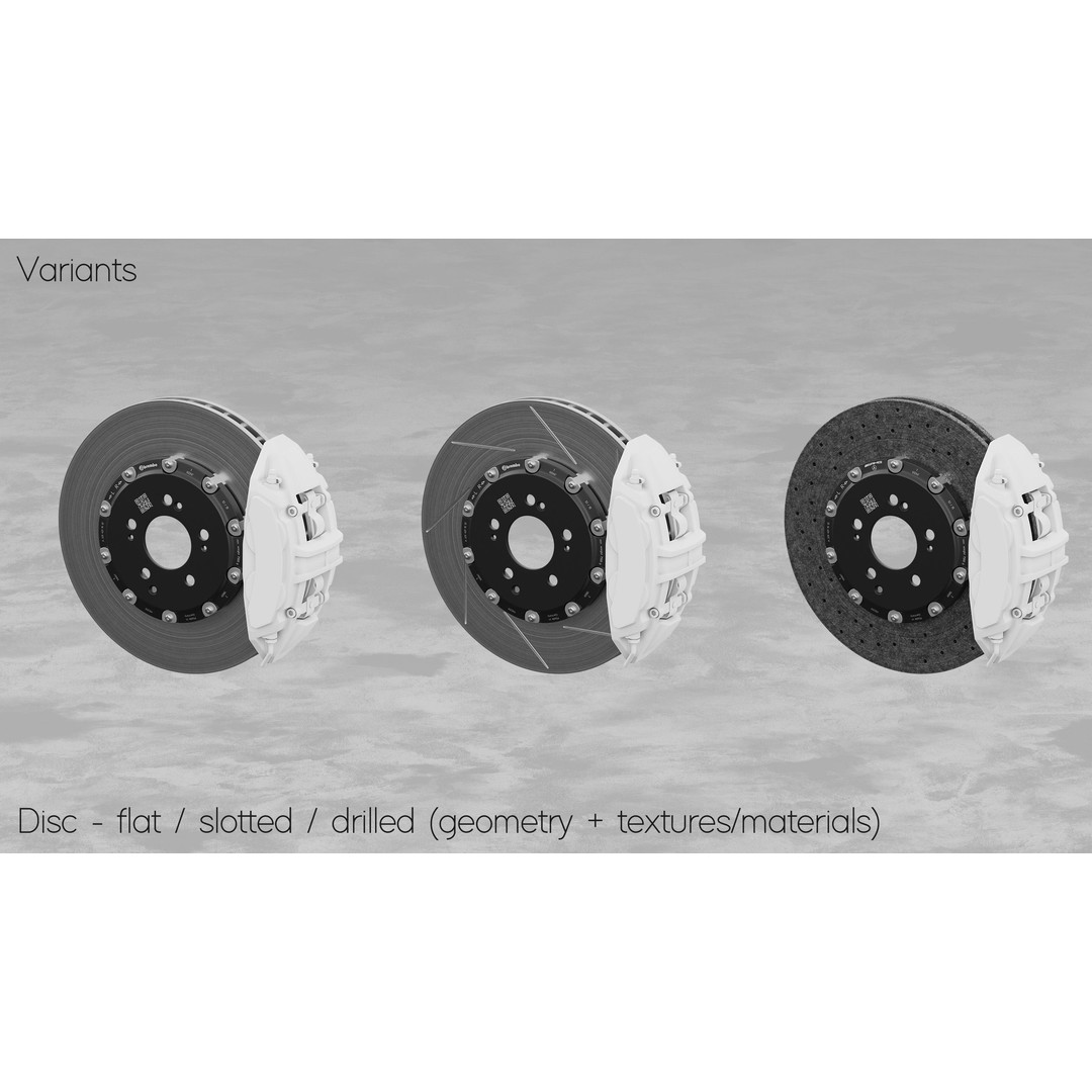 Brembo 360x32 4 Piston Brake 3D Model – High Poly PBR Car Asset, FBX, OBJ - View 4