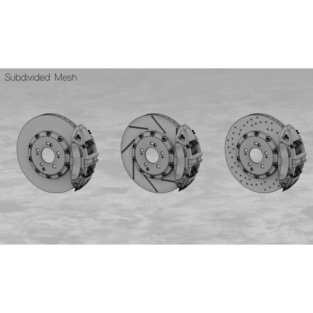 Brembo 360x32 4 Piston Brake 3D Model – High Poly PBR Car Asset, FBX, OBJ - View 6