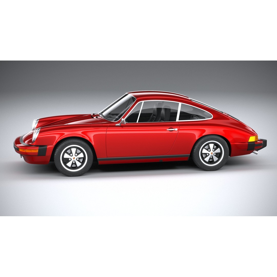 Porsche 911 930 1974 3D Model – High Poly Antique Car, FBX, OBJ - View 10