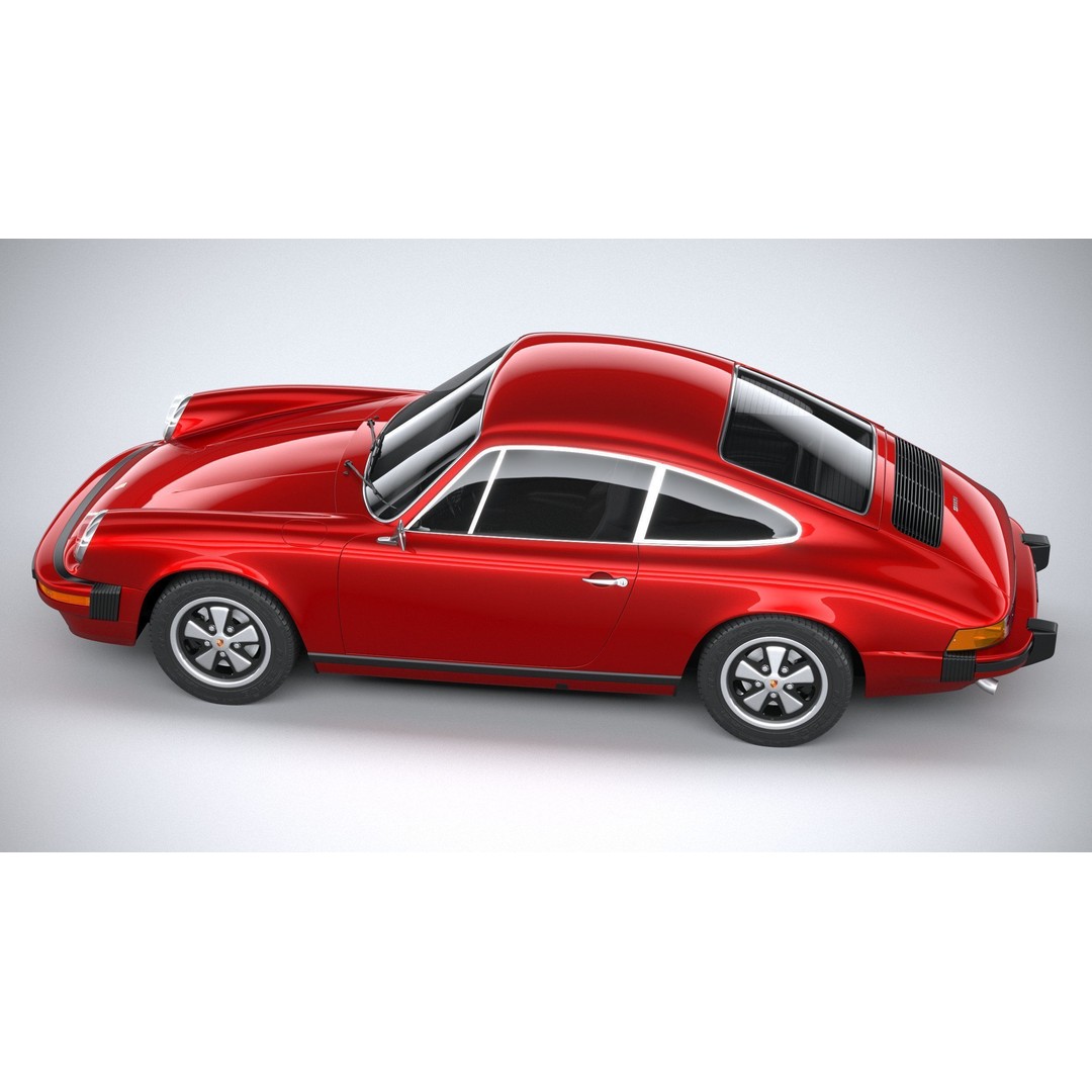 Porsche 911 930 1974 3D Model – High Poly Antique Car, FBX, OBJ - View 11