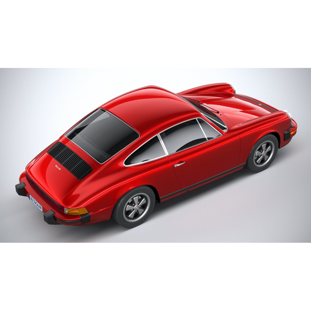 Porsche 911 930 1974 3D Model – High Poly Antique Car, FBX, OBJ - View 12