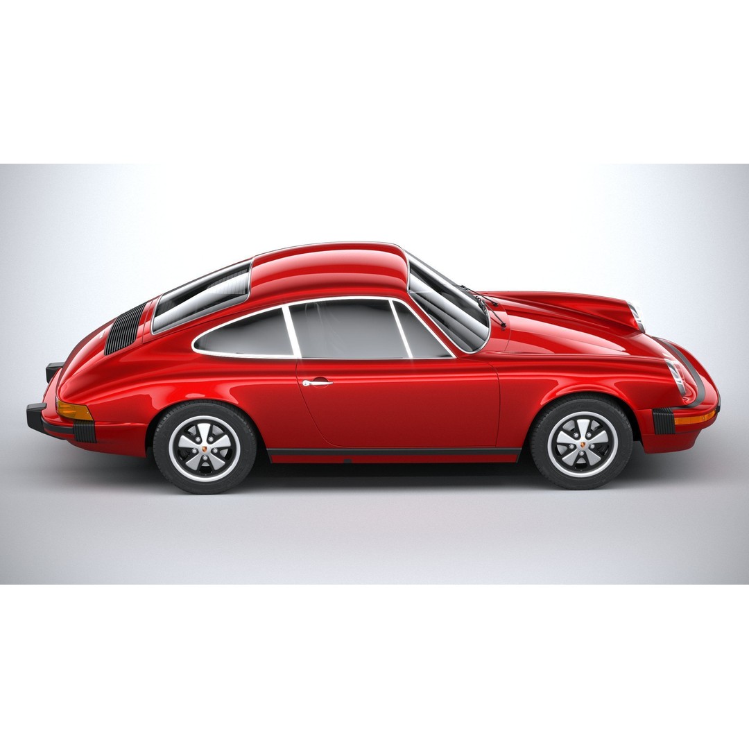 Porsche 911 930 1974 3D Model – High Poly Antique Car, FBX, OBJ - View 13