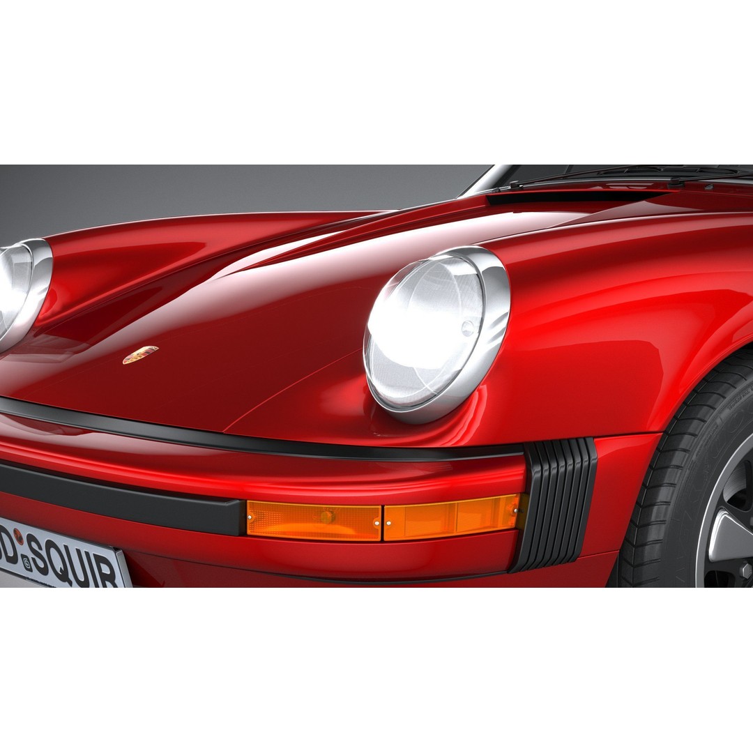 Porsche 911 930 1974 3D Model – High Poly Antique Car, FBX, OBJ - View 16