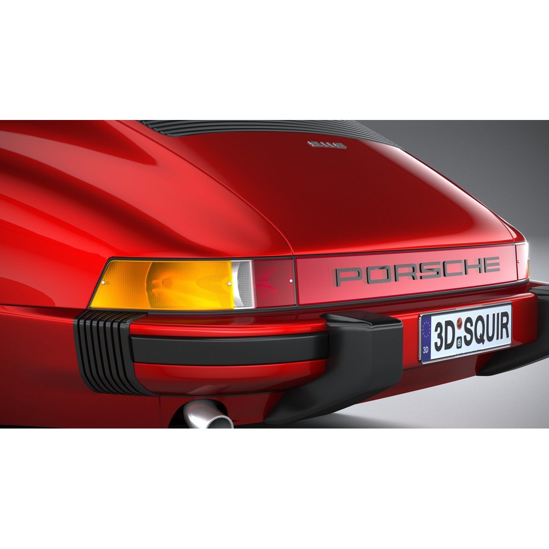 Porsche 911 930 1974 3D Model – High Poly Antique Car, FBX, OBJ - View 17