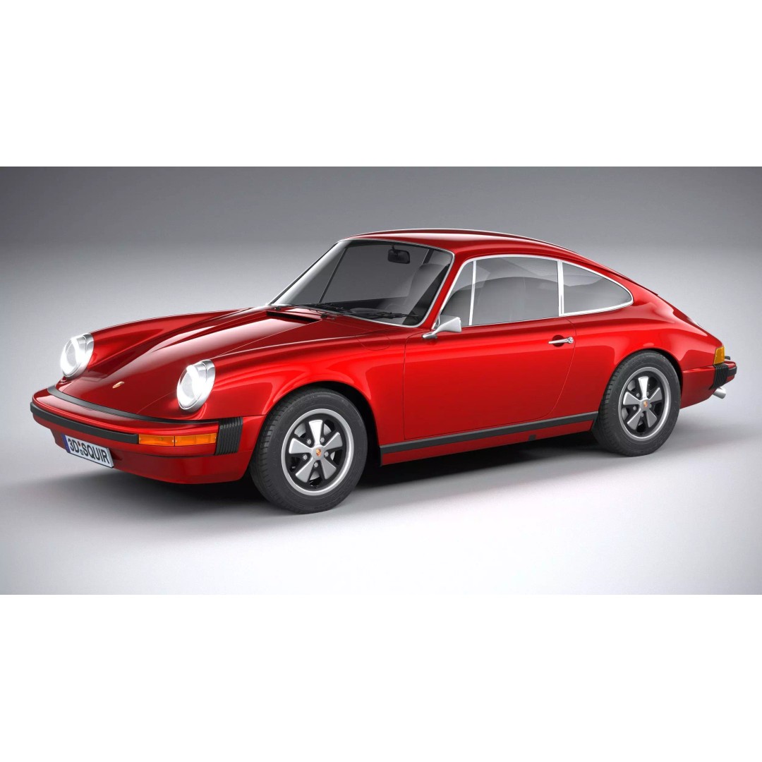 Porsche 911 930 1974 3D Model – High Poly Antique Car, FBX, OBJ - View 2