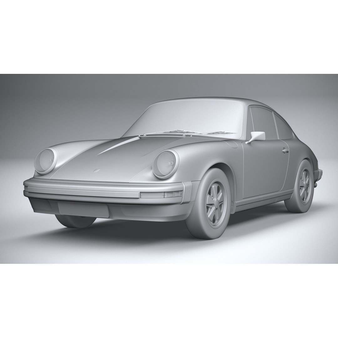 Porsche 911 930 1974 3D Model – High Poly Antique Car, FBX, OBJ - View 22
