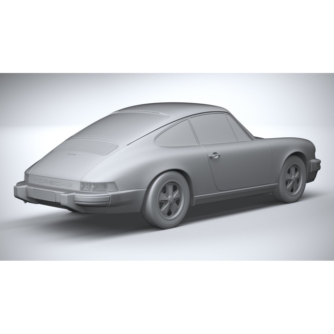 Porsche 911 930 1974 3D Model – High Poly Antique Car, FBX, OBJ - View 27
