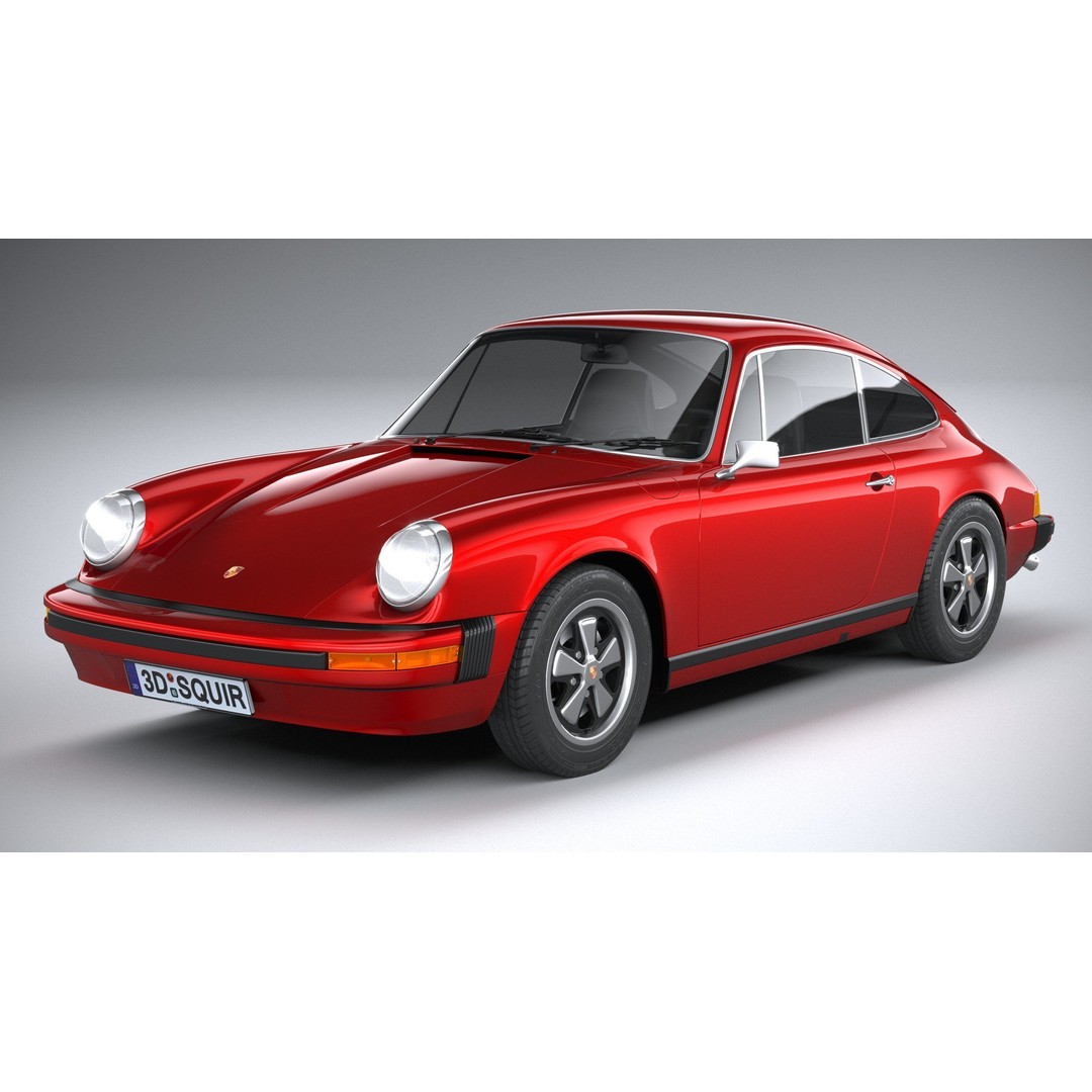 Porsche 911 930 1974 3D Model – High Poly Antique Car, FBX, OBJ - View 3