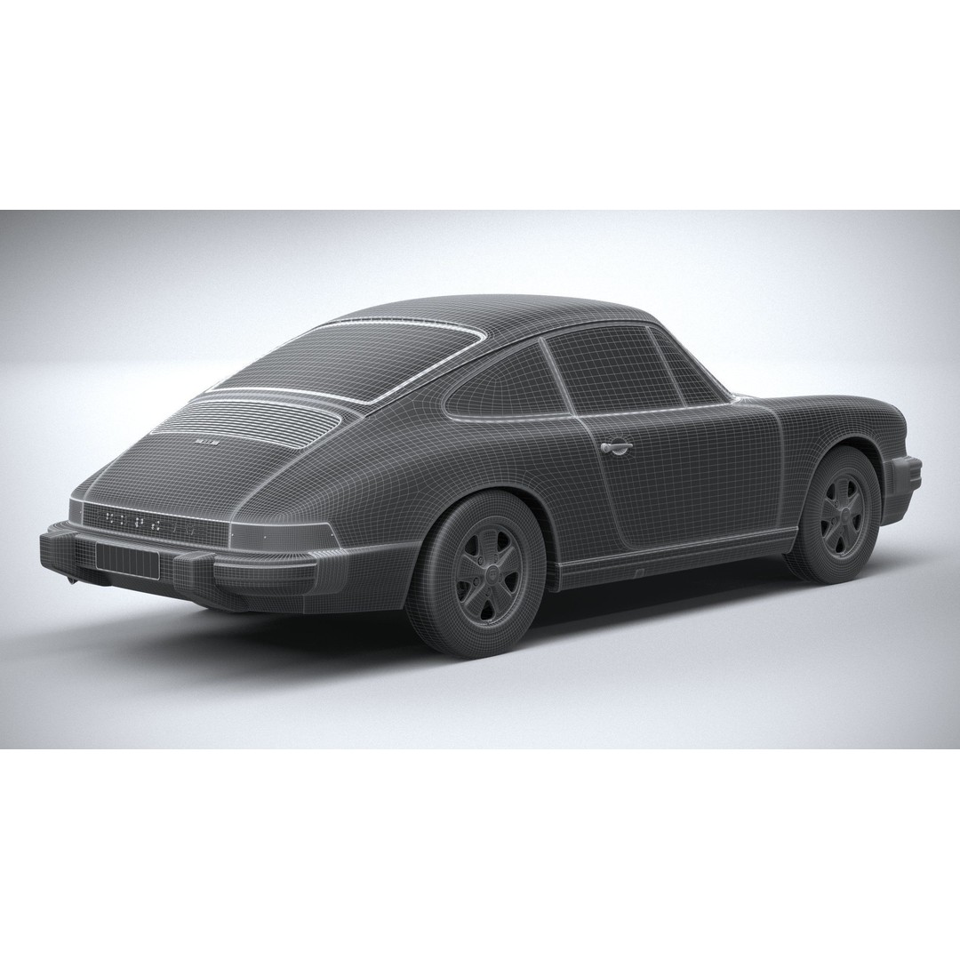 Porsche 911 930 1974 3D Model – High Poly Antique Car, FBX, OBJ - View 32
