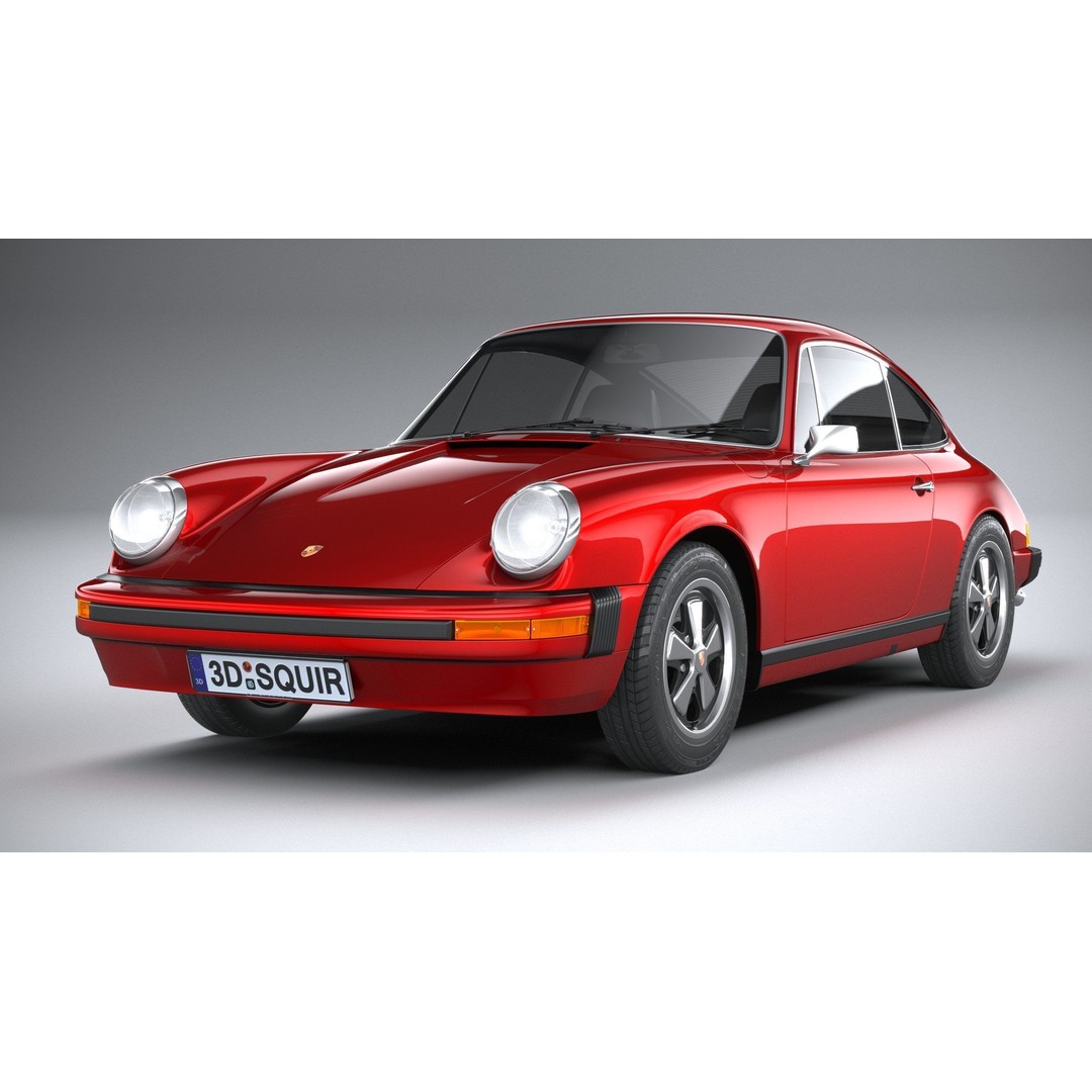 Porsche 911 930 1974 3D Model – High Poly Antique Car, FBX, OBJ - View 4