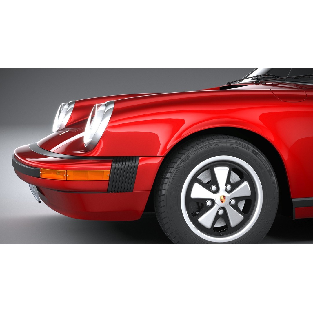 Porsche 911 930 1974 3D Model – High Poly Antique Car, FBX, OBJ - View 5