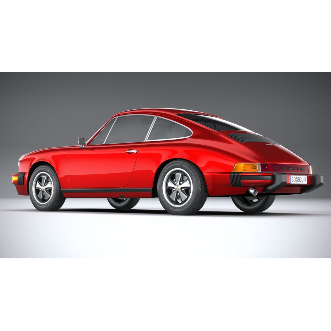 Porsche 911 930 1974 3D Model – High Poly Antique Car, FBX, OBJ - View 7