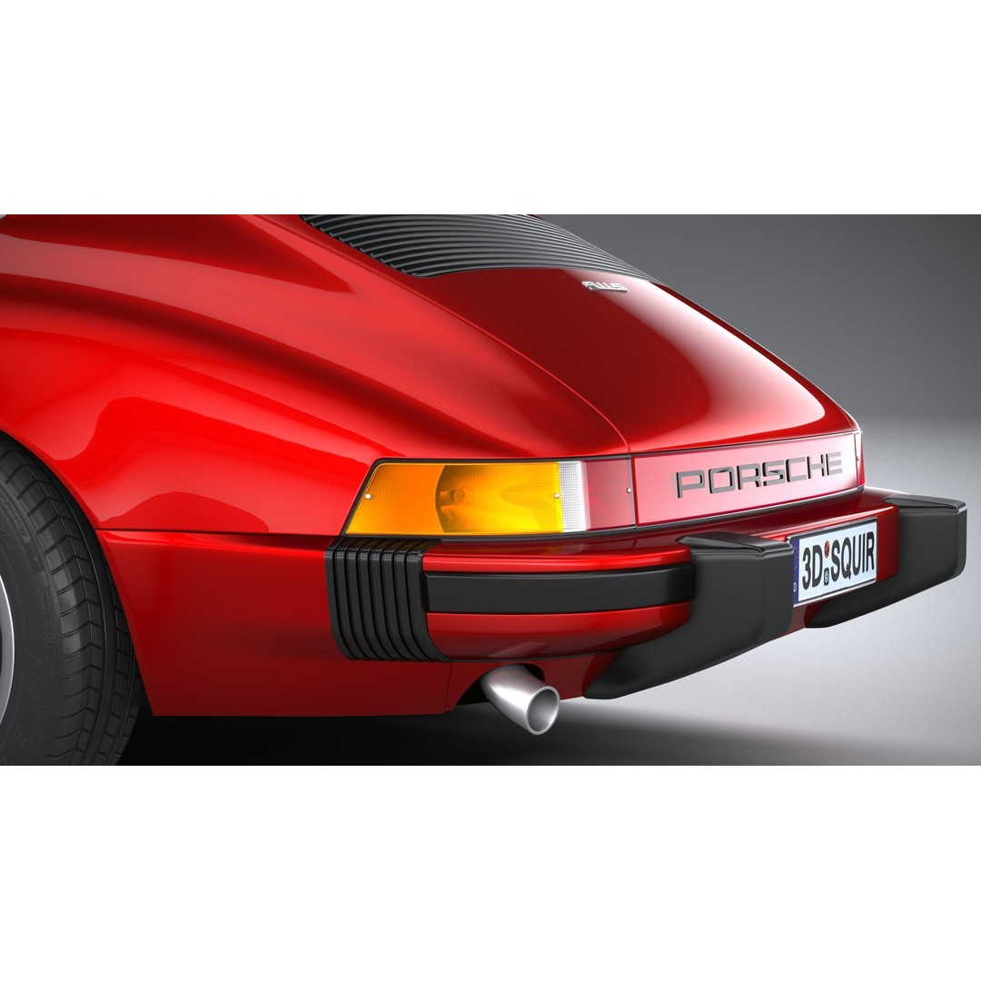 Porsche 911 930 1974 3D Model – High Poly Antique Car, FBX, OBJ - View 8