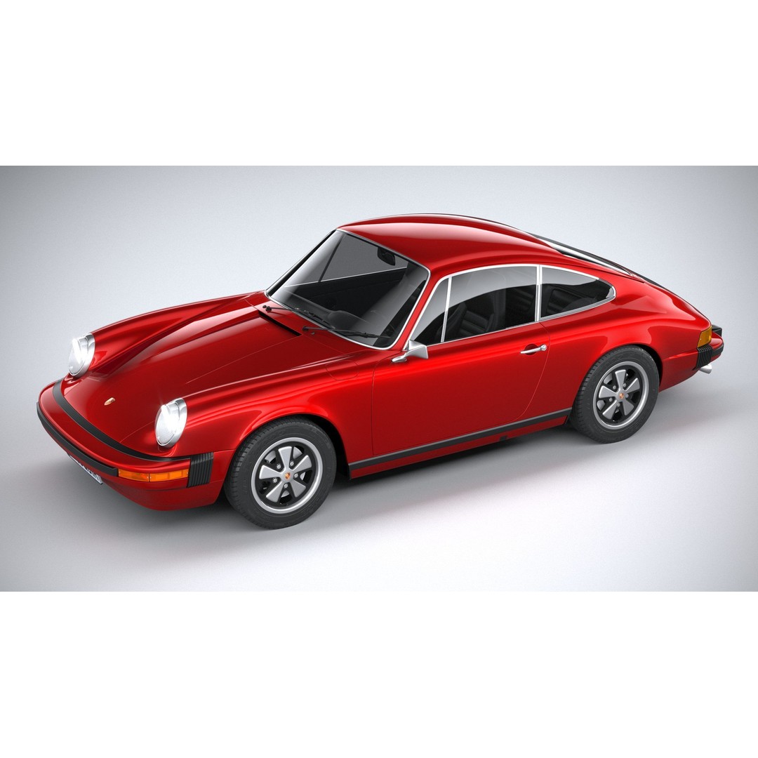 Porsche 911 930 1974 3D Model – High Poly Antique Car, FBX, OBJ - View 9