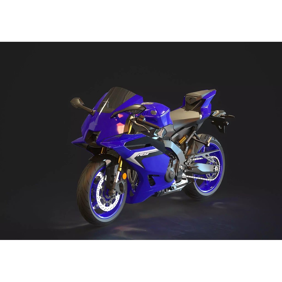 Yamaha R9 2025 3D Model – Realistic Motorcycle Base Mesh, Blender - View 2
