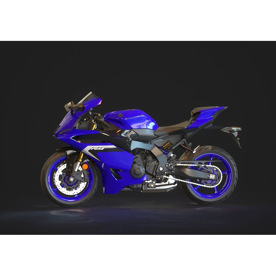 Yamaha R9 2025 3D Model – Realistic Motorcycle Base Mesh, Blender - View 3
