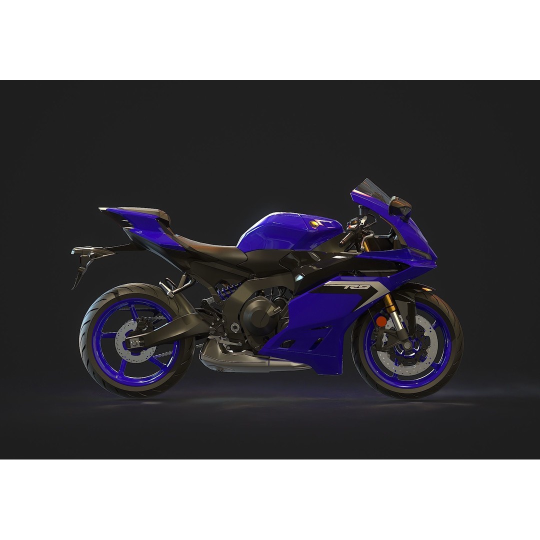 Yamaha R9 2025 3D Model – Realistic Motorcycle Base Mesh, Blender - View 5