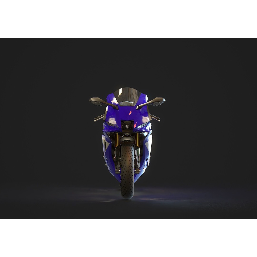 Yamaha R9 2025 3D Model – Realistic Motorcycle Base Mesh, Blender - View 6