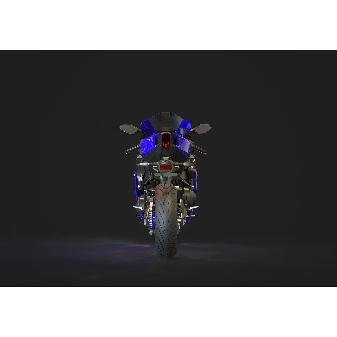 Yamaha R9 2025 3D Model – Realistic Motorcycle Base Mesh, Blender - View 7