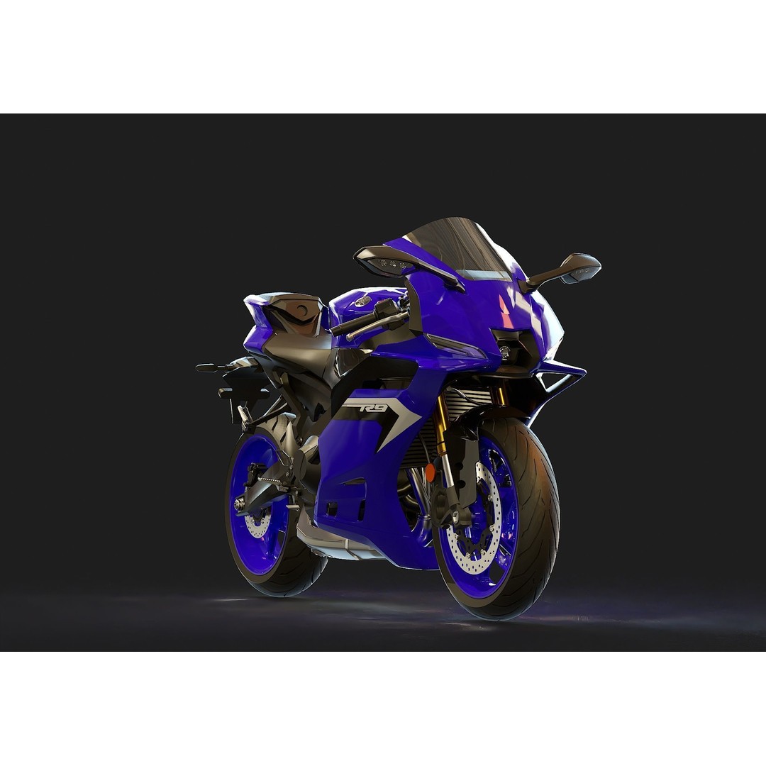 Yamaha R9 2025 3D Model – Realistic Motorcycle Base Mesh, Blender - View 8