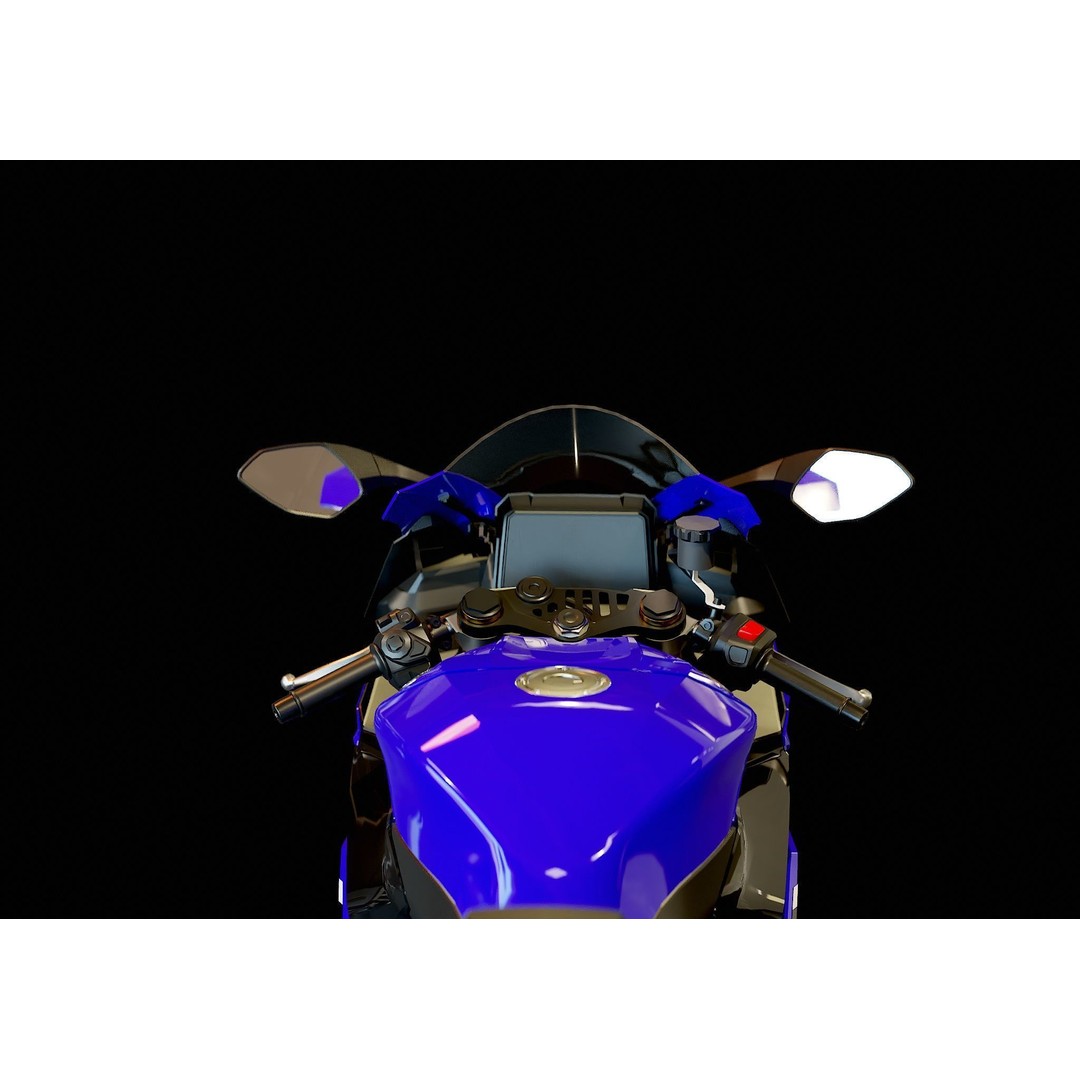 Yamaha R9 2025 3D Model – Realistic Motorcycle Base Mesh, Blender - View 9