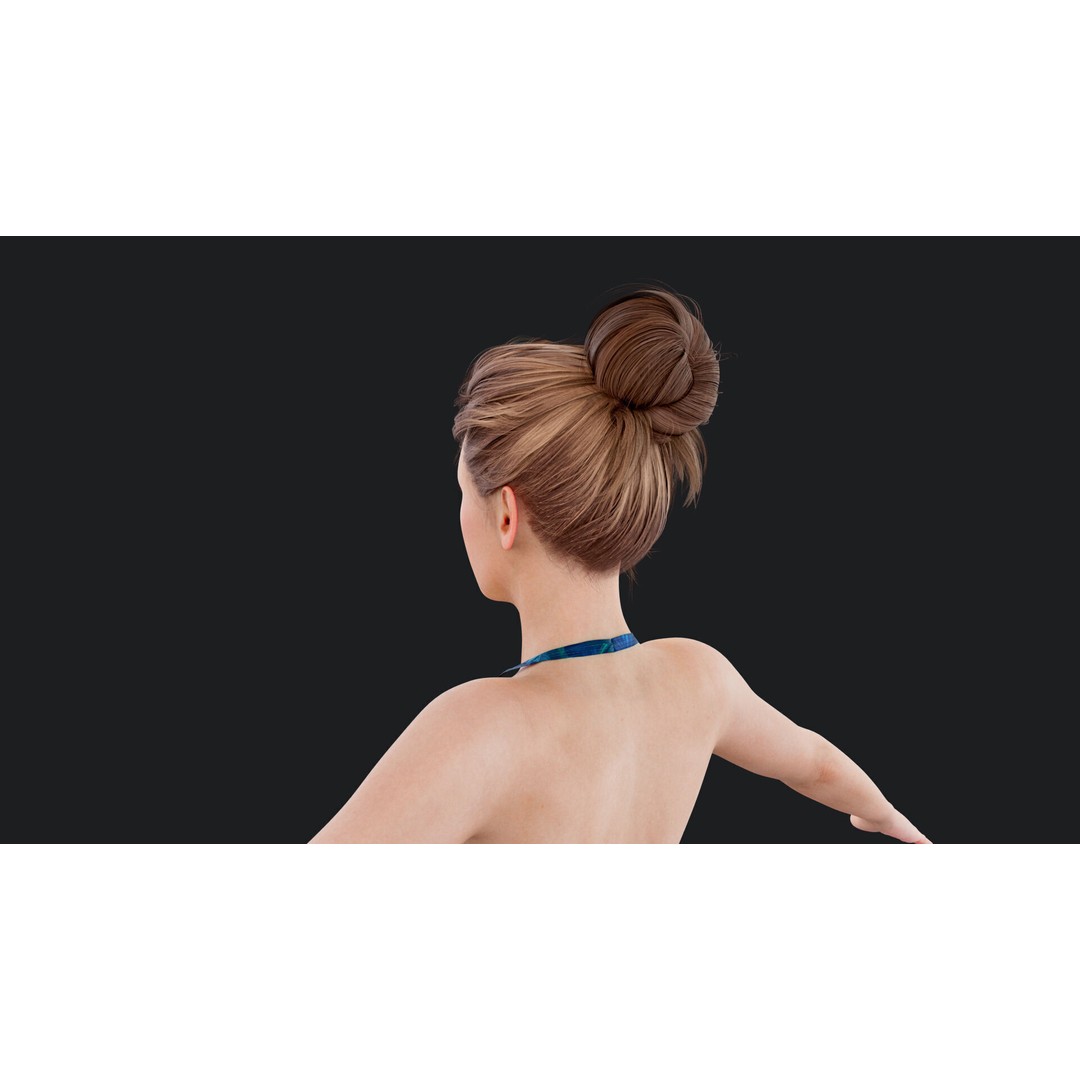 Female Paddleboarder 3D Model – Low Poly Rigged Character, FBX, OBJ - View 15