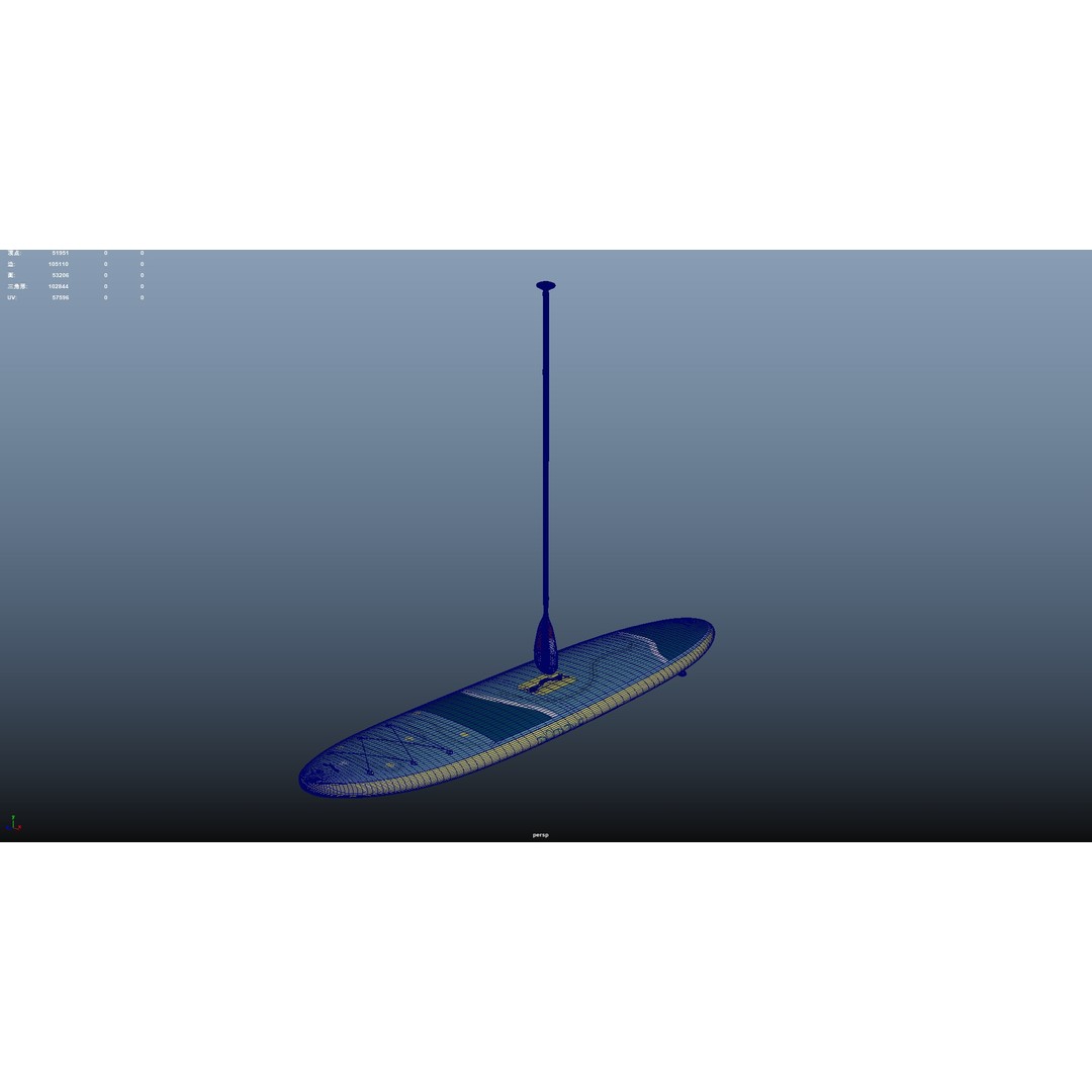 Female Paddleboarder 3D Model – Low Poly Rigged Character, FBX, OBJ - View 26