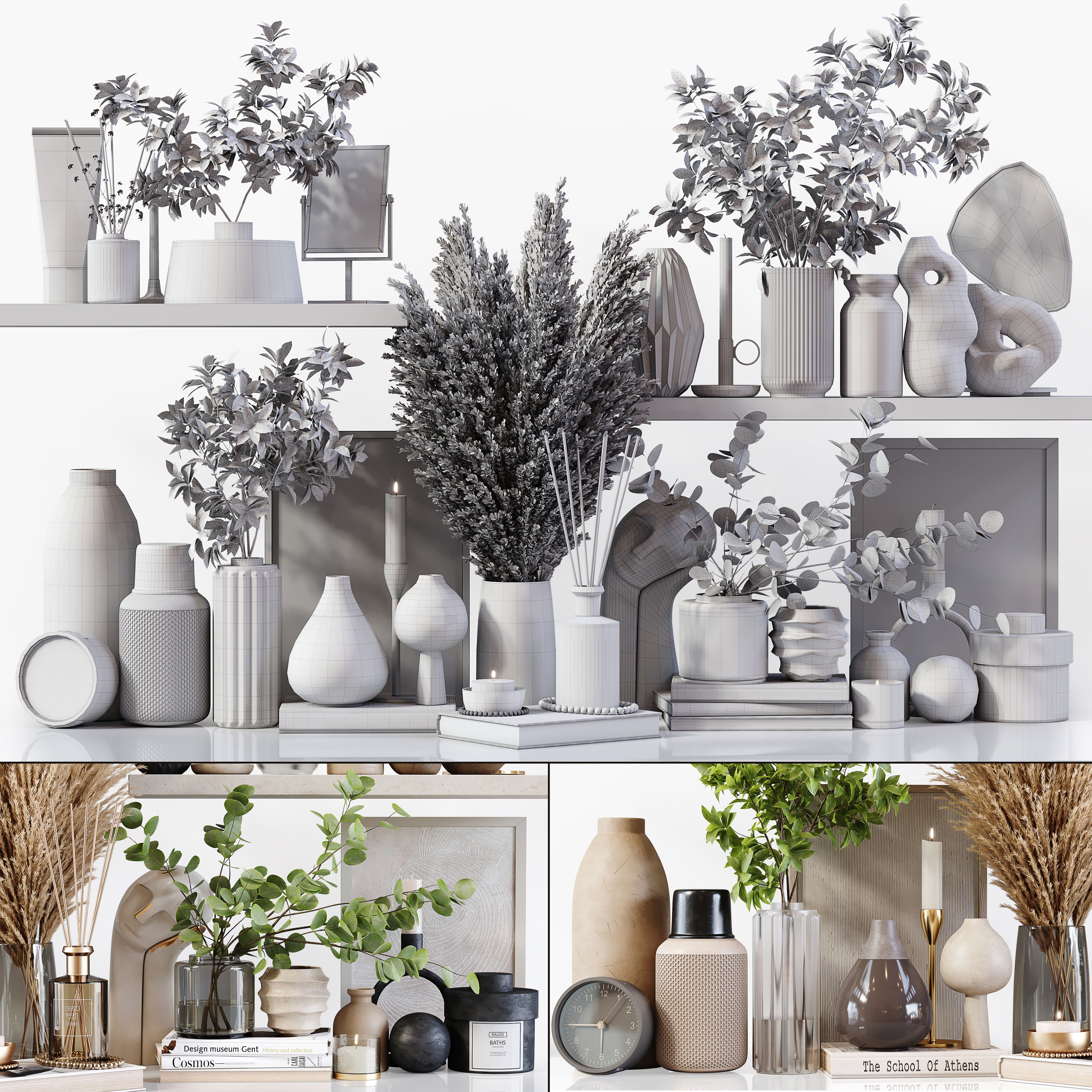 Decorative Set 174 - Low-Poly Game-Ready 3D Model - View 8