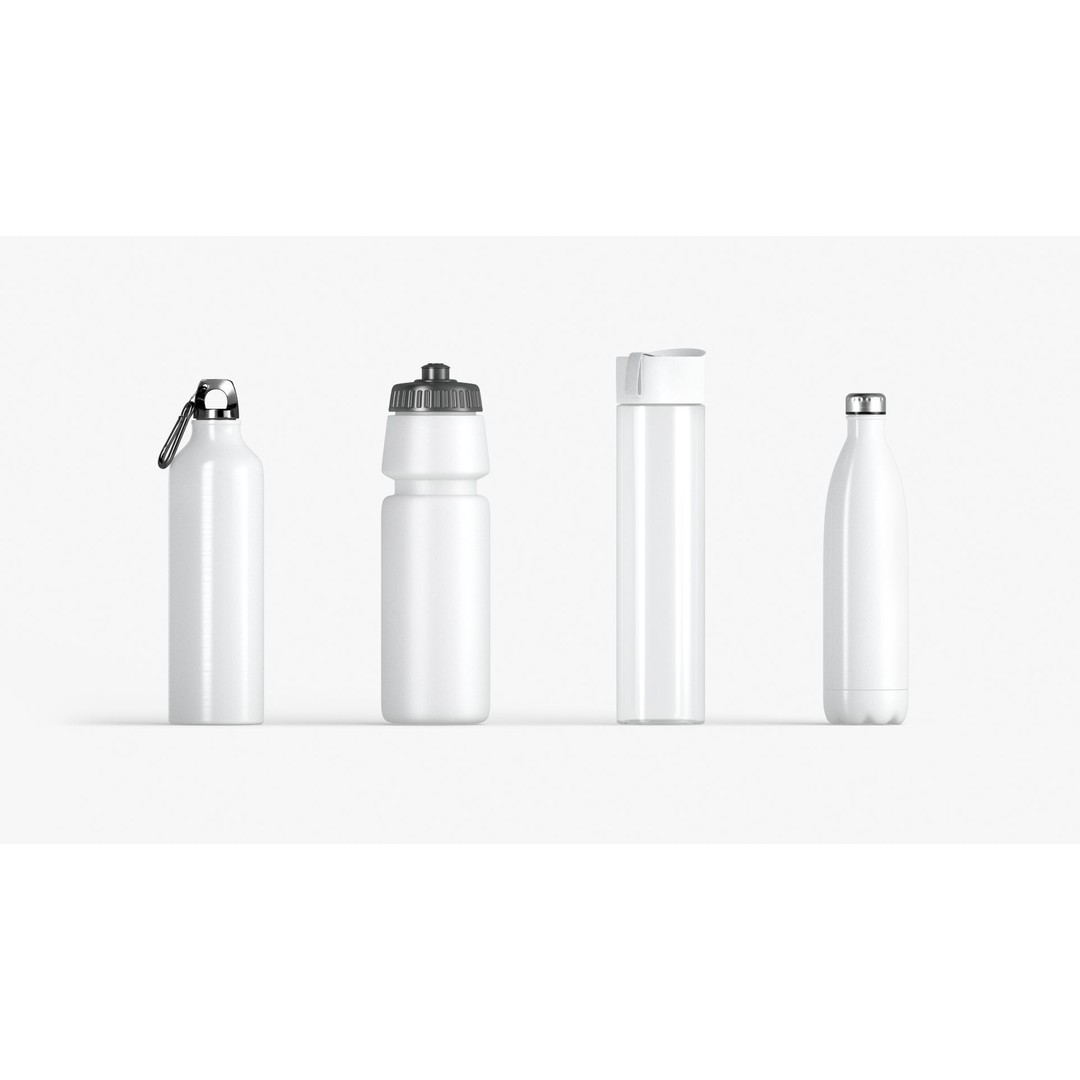 Water Sport Bottle 3D Model – Low Poly PBR Game Asset, FBX, OBJ - View 3