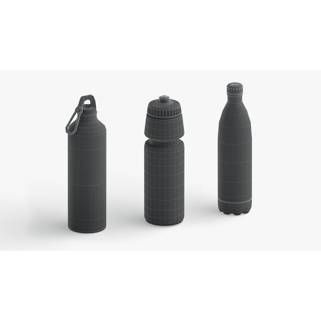 Water Sport Bottle 3D Model – Low Poly PBR Game Asset, FBX, OBJ - View 8
