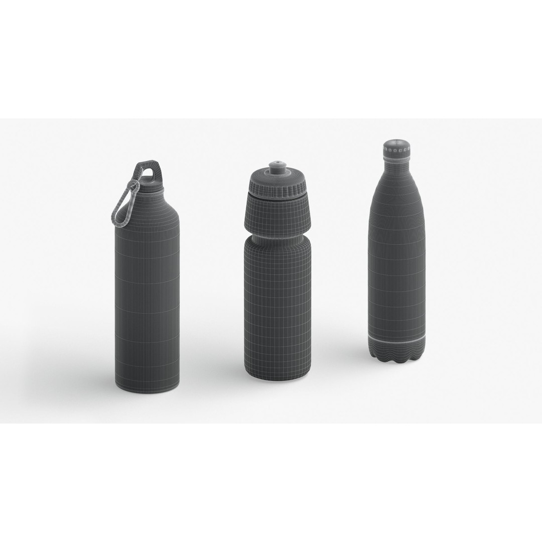 Water Sport Bottle 3D Model – Low Poly PBR Game Asset, FBX, OBJ - View 9