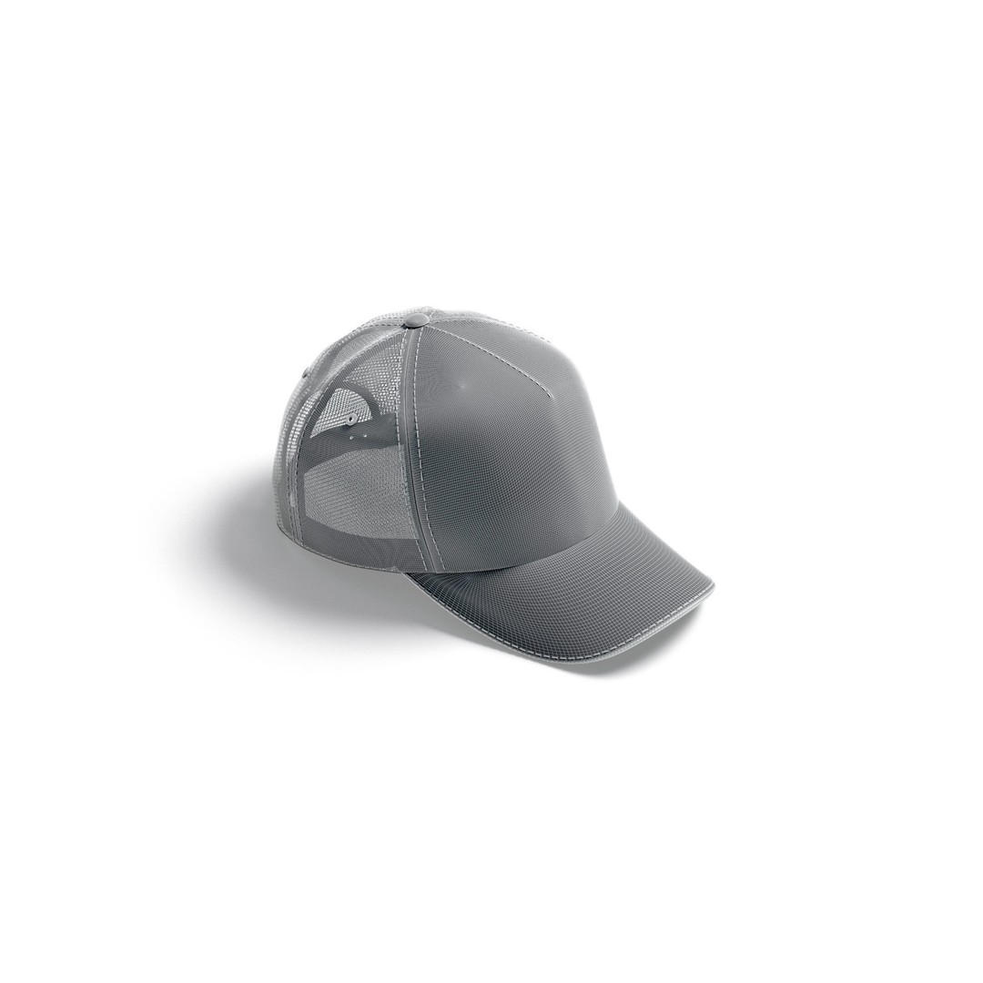 Black Trucker Hat 3D Model – Sport Mesh Baseball Cap, PBR Textures