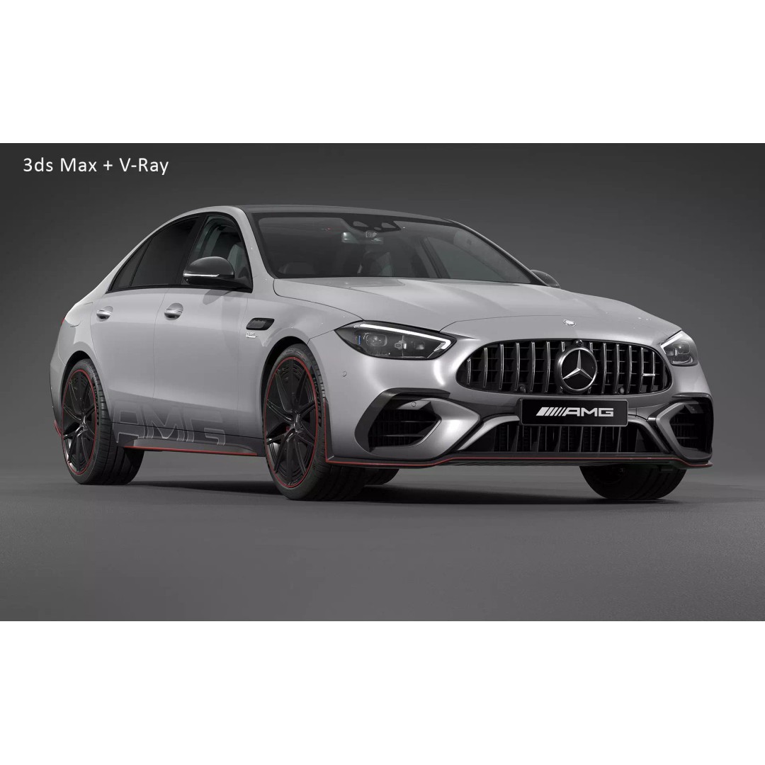 2023 Mercedes-Benz C63 S AMG E Performance F1 Edition 3D Model – High Poly Game Asset, FBX, OBJ - View 26
